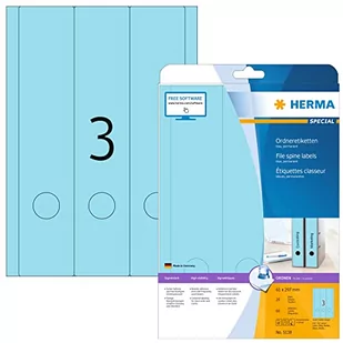 Herma Ordneretiketten A4 blau 61x297 mm Papier opak 60 St. - 5138 - Etykiety do drukarek - miniaturka - grafika 1