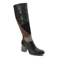 Kozaki damskie - Brązowe Kozaki Maciejka Damskie Stylowe Obuwie - miniaturka - grafika 1