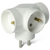 Listwy zasilające - Trójnik Elektryczny 230V 3 Gniazda 10A biały 0706 - miniaturka - grafika 1