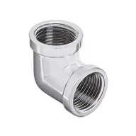 Łączniki, trójniki, kształtki - Kolanko nakrętno-wkrętne chromowane 3/4" GW/GW Invena - miniaturka - grafika 1