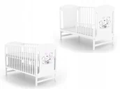 Łóżeczka i kojce - Łóżeczko z barierką 120x60 MIKI - Misie na huśtawce - miniaturka - grafika 1