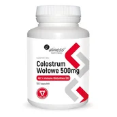 Suplementy naturalne - Aliness Colostrum wołowe 500mg 40% imuno Glbulines IG 100 kapsułek - miniaturka - grafika 1