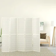 Parawany - Składany parawan 5-panelowy, styl japoński, 200x170 cm, biały Lumarko! - miniaturka - grafika 1