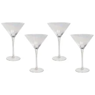 Kieliszki - BELIANI Zestaw 4 kieliszków do martini transparentne opalizujące szkło dmuchane 220 ml kieliszki do koktajli - miniaturka - grafika 1