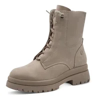 Botki damskie - Tamaris Damskie sztyblety Lace Boot Flat 1-25253-45, szarobrązowe (taupe), rozmiar 38 EU, szarobrązowy, 38 EU - miniaturka - grafika 1