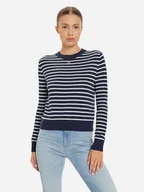 Swetry damskie - Sweter damski elegancki Tommy Hilfiger DW0DW17254-0A5 L Ciemnogranatowy (8720637276211) - miniaturka - grafika 1