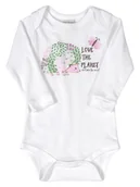 Body dla niemowląt - Body dziewczęce z długim rękawem, białe, jeż, Up Baby r.68 - miniaturka - grafika 1