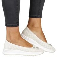 Półbuty damskie - DAMSKIE PÓŁBUTY SKÓRZANE NA PLATFORMIE FILIPPO 6718 BEŻOWE - miniaturka - grafika 1