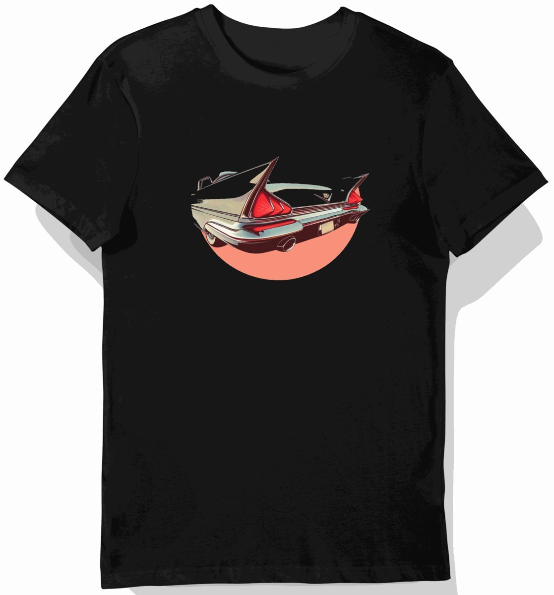 Koszulka męska czarna z nadrukiem klasycznego Cadillaca 6247 3XL