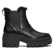 Botki damskie - Damskie Sztyblety TIMBERLAND EVERLEIGH BT WRM LN CHLS TB0A5ZNV0151 – Czarny - miniaturka - grafika 1