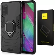 Etui i futerały do telefonów - Etui Pancerne Spacecase X-Ring Uchwyt Magnetyczny Uchwyt Ring Case Obudowa Plecki Galaxy A41 Czarny - miniaturka - grafika 1