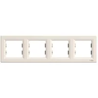 Klawisze i ramki - Ramka poczwórna pozioma ASFORA - krem - miniaturka - grafika 1