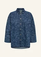 Bluzki damskie - Only Bluzka Jeansowa Z Rękawami 3/4 blau - miniaturka - grafika 1