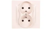 Gniazdka elektryczne - Kontakt Simon Kontakt_Simon Gniazdo wtyczkowe z uziemieniem podwójne. monoblok. 16A. 250V. zaciski śrubowe krem Kompletne - nie do ramek CGZ2/41 - miniaturka - grafika 1