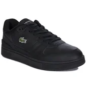 Sneakersy męskie - Lacoste Sneakersy męskie skórzane T-Clip Set 224 SMA BLK/BLK-44.5 - miniaturka - grafika 1