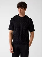 Koszulki męskie - Guess T-Shirt 181498 Czarny Classic Fit - miniaturka - grafika 1