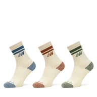 Skarpetki męskie - Zestaw 3 par wysokich skarpet unisex New Balance Active Lifestyle Striped Crew LAS35210AS3 Écru - miniaturka - grafika 1