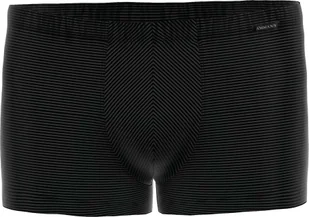 Bokserki męskie AMMANN - Retro Short Bawełna & More, paski ton w ton, mieszanka bawełny, czarne 3XL - Majtki męskie - miniaturka - grafika 1