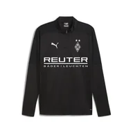 Bluzy sportowe męskie - Męska bluza treningowa z zamkiem 1/4 Borussia Mönchengladbach PUMA Black - miniaturka - grafika 1