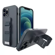 Etui i futerały do telefonów - Rope Case silikonowe etui ze smyczą torebka smycz pasek do Samsung Galaxy A33 5G granatowy - miniaturka - grafika 1