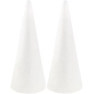 STOŻEK STYROPIANOWY STOŻKI STYROPIANOWE 30CM CHOINKA DUŻE DO OZDABIANIA X2 - Prace ręczne dla dzieci - miniaturka - grafika 1