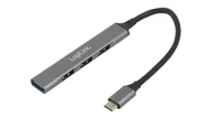 Huby USB - UA0392 Hub USB, USB A gniazdo x4, USB C wtyk, USB 3.2, PnP, szary, 5Gbps - miniaturka - grafika 1