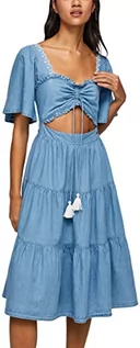Sukienki - Pepe Jeans Damska sukienka Aitana, niebieska, L, NIEBIESKI, L - grafika 1