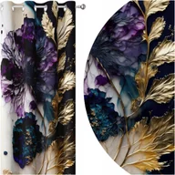 Zasłony - ZASŁONY GOTOWE NA PRZELOTKACH 140x250 PRZELOTKI KWIATY 177 SKRÓCENIE W CENIE - miniaturka - grafika 1