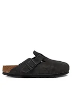 Klapki i japonki damskie - Birkenstock Klapki Boston zamsz 1028552 Szary - miniaturka - grafika 1