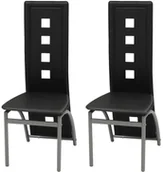 Krzesła - Zestaw 2 czarnych krzeseł tapicerowanych - Loro - miniaturka - grafika 1
