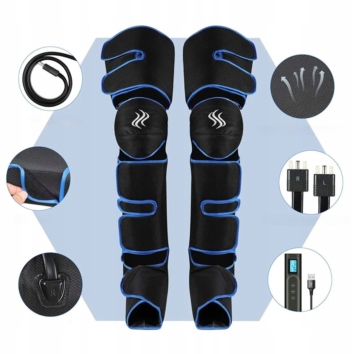 URZĄDZENIE DRENAŻ LIMFATYCZNY MASAŻER NÓG PRESOTERAPIA APARAT DO DRENAŻU