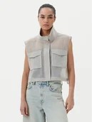 Kamizelki damskie - PINKO Kamizelka 104852 A2EK Szary Regular Fit - miniaturka - grafika 1