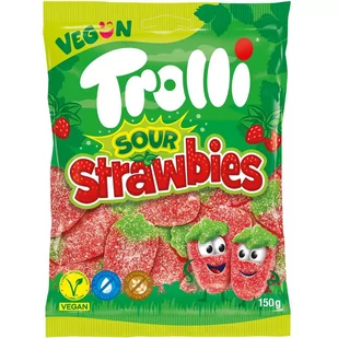 TROLLI Strawbies Sour kwaśne żelki truskawkowe 150g - Żelki - miniaturka - grafika 1