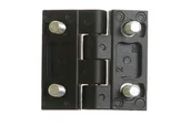 Zawiasy, okucia i inne akcesoria - Zawias 40x40 na 4 gwinty M5 grubość 5 mm kolor czarny sworzeń stal nierdzewna - miniaturka - grafika 1