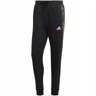 Spodnie męskie adidas Essentials Camo Print Fleece Pant czarne HL6929 XL - Dresy męskie - miniaturka - grafika 1