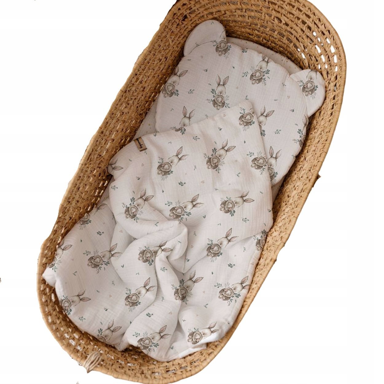 Pościel Dziecięca Niemowlęca Do Łóżeczka 2el 65x100cm Muślin Króliczki