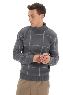 Trendyol Męska bluza z golfem, slim sweter, antracytowa, M, Antracyt, M - Swetry męskie - miniaturka - grafika 1