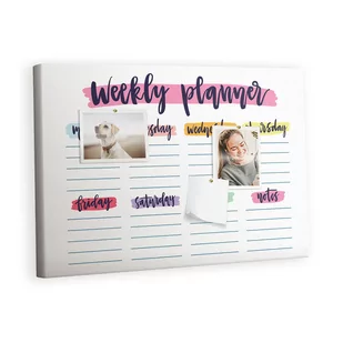 Kolorowy Organizer - Tablica Korkowa z Pinezkami - Ręcznie pisany planer 60x40 cm - Tablice i flipcharty - miniaturka - grafika 1