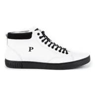 Półbuty męskie - Buty męskie skórzane creepersy 2108sw białe - Polbut - miniaturka - grafika 1