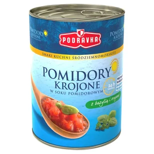 Pomidory krojone z bazylią i oregano Podravka 400g - Pasztet i przetwory mięsne - miniaturka - grafika 1