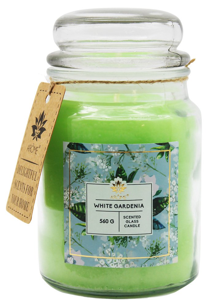 ARÔME Świeca w szkle 560 g Biała gardenia