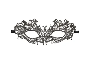 Maska koronkowa grafitowa - 1 szt. - Dodatki do strojów karnawałowych - miniaturka - grafika 1