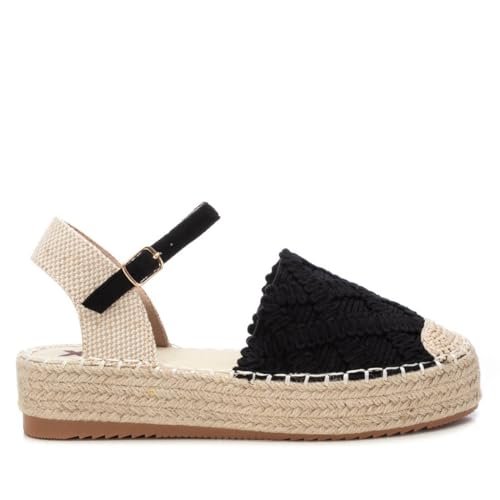 XTI - Espadryle damskie - Wygodne i wszechstronne buty - Moda codzienna, Kolor czarny, 38 EU
