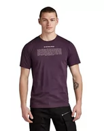Koszulki męskie - G-STAR RAW Męski T-shirt Poem Slim R T, Fioletowy (Lt Maze D23902-336-8880), L - miniaturka - grafika 1