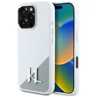 Etui i futerały do telefonów - Etui KARL LAGERFELD Silicone Initial Metal Logo MagSafe do Apple iPhone 16 Pro Max Biały | Bezpłatny transport - miniaturka - grafika 1