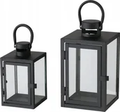 Dekoracje domu - Boltze Metalowy lampion ze szklaną szybą, dwa rozmiary, ARANA - miniaturka - grafika 1