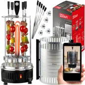 Grille elektryczne - Kontaktowy grill elektryczny Zilan Vertical Barbecue srebrny/szary 900W - miniaturka - grafika 1