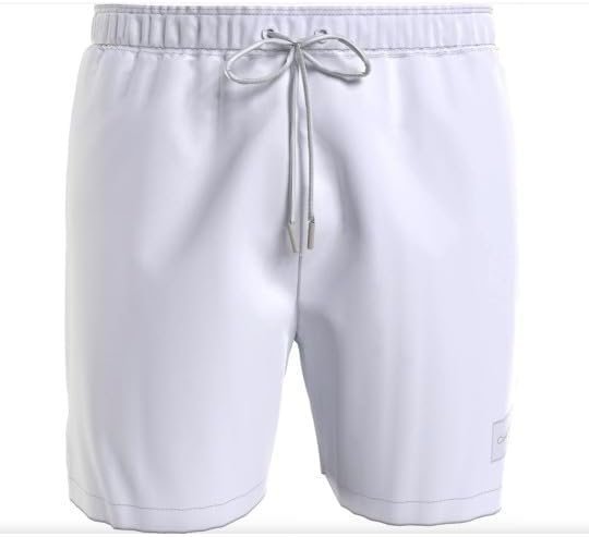 CALVIN KLEIN SPODENKI KĄPIELOWE MĘSKIE BIAŁE Z LOGO S 1JGN