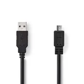 Kable komputerowe i do monitorów - Nedis CCGB60500BK30 kabel USB USB 2.0 3 m USB A Micro-USB B Czarny - miniaturka - grafika 1