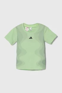 Koszulki dla chłopców - adidas Performance t-shirt dziecięcy kolor zielony z nadrukiem - grafika 1